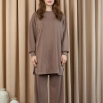14405 Puane Oversize Basic Takım-BEJ