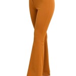 2001 Scuba Krep Kemerli İspanyol Paça Kumaş Pantolon-Hardal