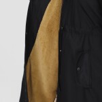 11011 Bondit Kumaş Büyük Beden Orta Boy Kaban-SİYAH