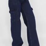 1369 Kargo Cepli Geniş Paça Kot Pantolon-JEANS