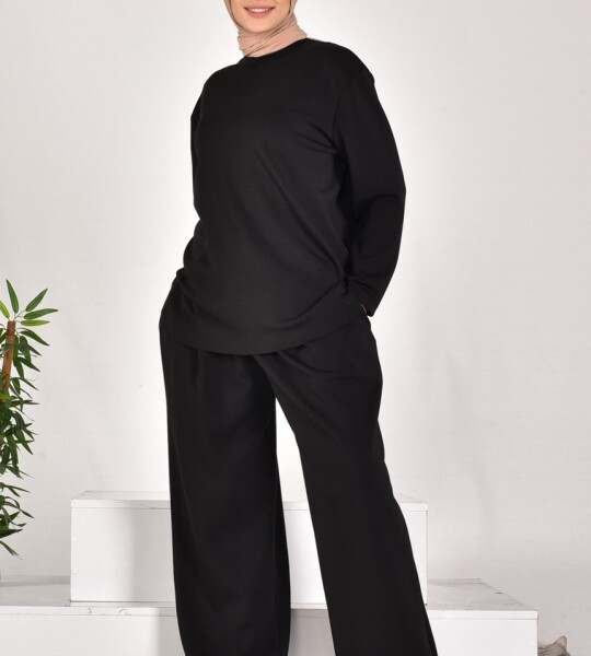 14277 PUANE SCUBA KUMAŞ İKİLİ TAKIM-SİYAH