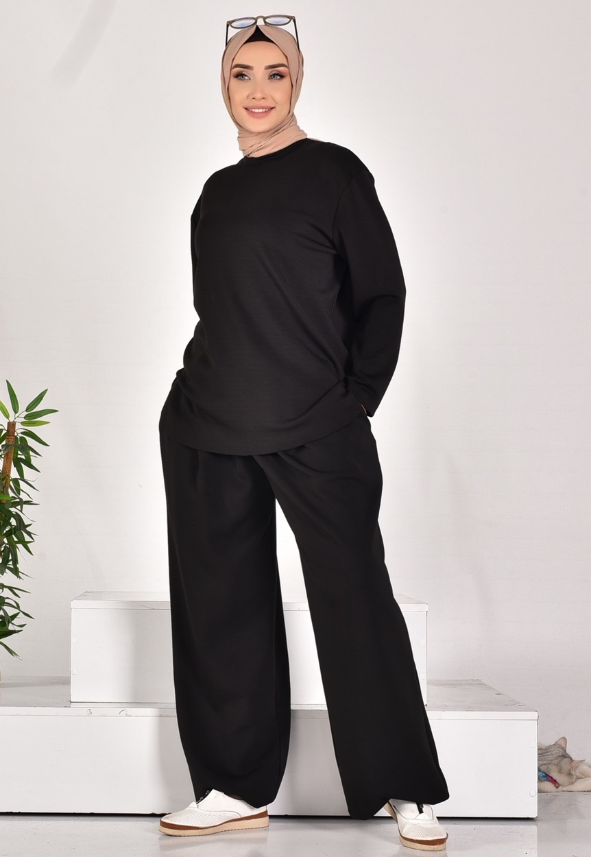 14277 PUANE SCUBA KUMAŞ İKİLİ TAKIM-SİYAH