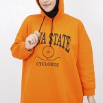 23140 Iowa State Baskili Kapişonlu Sweatshirt-ORANJ