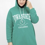 23140 Iowa State Baskili Kapişonlu Sweatshirt-YEŞİL