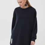 10613  Modal Kumaş Arma ve Fermuar Detaylı Sweatshirt-Lacivert