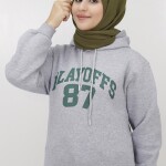 3594 Baskılı 3iplik Içi Pamuklu Sweatshirt-GRİ