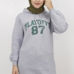 3594 Baskılı 3iplik Içi Pamuklu Sweatshirt-GRİ