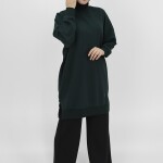 30644 Puane 2 İplik Kumaş Basic Sweatshirt-Haki