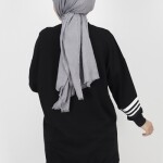 10353 Puane Kolları Ribanalı 2 İp Kumaş Sweatshirt-SİYAH