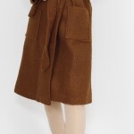 8101 Kruvaze Yaka Cep Detaylı Kuzu Tüyü Kaban-KAHVE