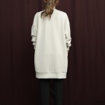 10717 Puane Scuba Kumaş Aksesuar Detaylı Sweatshirt-BEJ