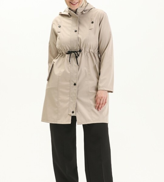 9005 Bondit Kumaş Orta Boy Trençkot-Taş