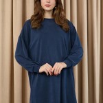 14405 Puane Oversize Basic Takım-LACİVERT