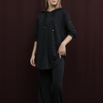 14386  Puane Oversize Kapişonlu Takım-SİYAH