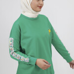 23009 Kolları Nakış Detaylı 2 İplik Sweatshirt