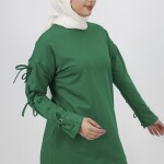 71106 Kolu Bağlama Detaylı 2 İplik Kumaş Sweatshirt