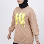 71102 Taş ve Yazı Detaylı 2 İplik Kumaş Sweatshirt