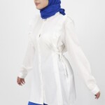 71093 Bağlama Detaylı Poplin Kumaş Tunik Gömlek