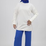 71106 Kolu Bağlama Detaylı 2 İplik Kumaş Sweatshirt