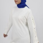 71106 Kolu Bağlama Detaylı 2 İplik Kumaş Sweatshirt