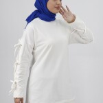 71106 Kolu Bağlama Detaylı 2 İplik Kumaş Sweatshirt