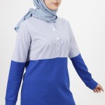 71089 Gömlek Garnili Çizgili 2 İplik Kumaş Sweatshirt