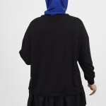 30031 Önü Taş Detaylı 2 İplik Kumaş Sweatshirt