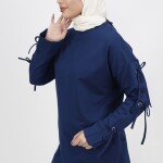 71106 Kolu Bağlama Detaylı 2 İplik Kumaş Sweatshirt