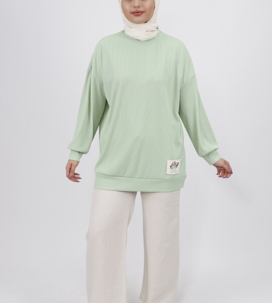 30427 Bürümcük Kumaş Arma Detaylı Sweatshirt