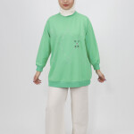 2196 Taş Desenli 2 İplik Kumaş Sweatshirt