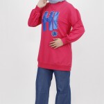 71102 Taş ve Yazı Detaylı 2 İplik Kumaş Sweatshirt