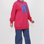 71102 Taş ve Yazı Detaylı 2 İplik Kumaş Sweatshirt