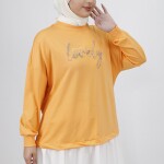 30031 Önü Taş Detaylı 2 İplik Kumaş Sweatshirt