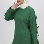 71106 Kolu Bağlama Detaylı 2 İplik Kumaş Sweatshirt