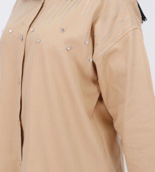 6939 Gabardin Kumaş Taş Detaylı 2 Li Takım-CAMEL