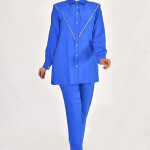 106 LİNA KETEN KUMAŞ TAŞ DETAYLI TESETTÜR 2Lİ TAKIM-SAKS