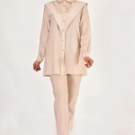 106 LİNA KETEN KUMAŞ TAŞ DETAYLI TESETTÜR 2Lİ TAKIM-TAŞ