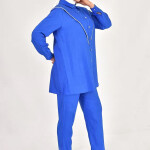 106 LİNA KETEN KUMAŞ TAŞ DETAYLI TESETTÜR 2Lİ TAKIM-SAKS