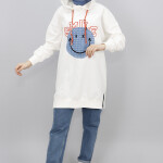 10230 Smile Detaylı Kapüşonlu Sweatshirt