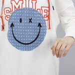 10230 Smile Detaylı Kapüşonlu Sweatshirt