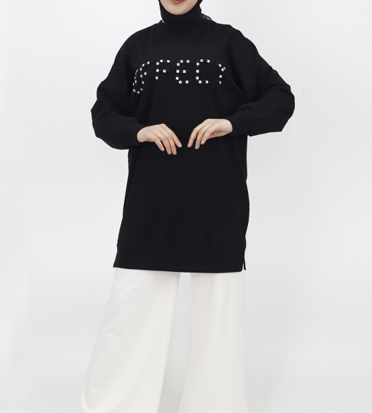 10208 Taş Detaylı Sweatshirt