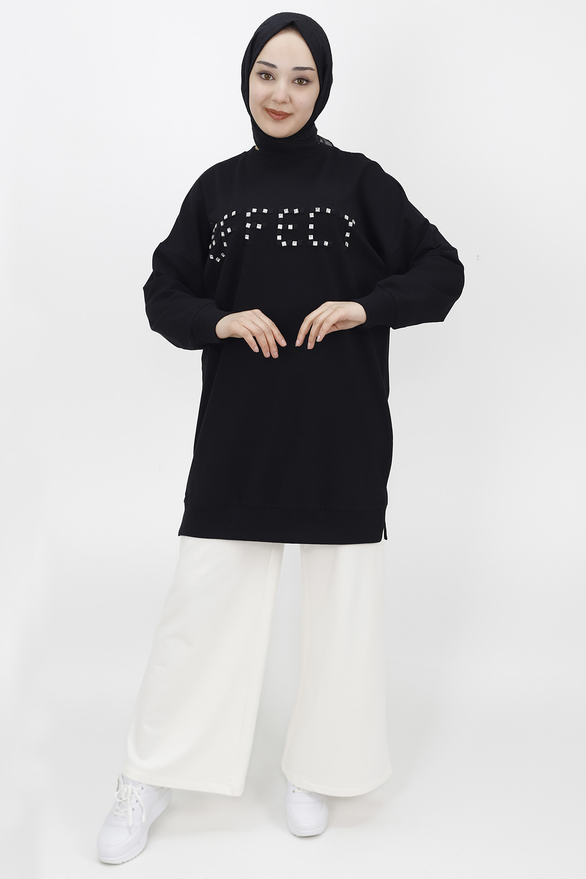 10208 Taş Detaylı Sweatshirt