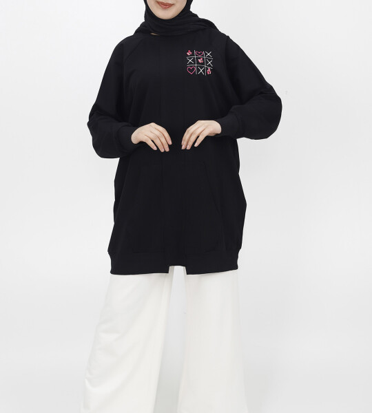 10207 Nakış Detaylı Sweatshirt