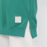 30644 Puane 2 İplik Kumaş Basic Sweatshirt-yeşil