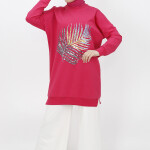 23010 Pul Detaylı İki İplik Sweatshirt