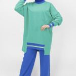 10273 Lastik Detaylı 2 İplik Sweatshirt