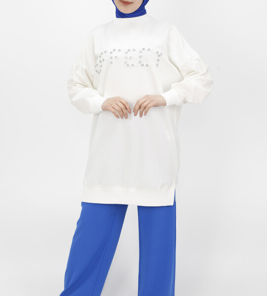 10208 Taş Detaylı Sweatshirt