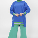 10273 Lastik Detaylı 2 İplik Sweatshirt