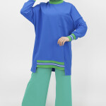 10273 Lastik Detaylı 2 İplik Sweatshirt