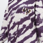 10364 Puane Scuba Kumaş Zebra Desenli Sweatshirt-Mor